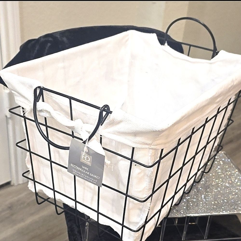 HD Designs Wire Rectangular Decorative Storage Basket - Picture 3 of 6